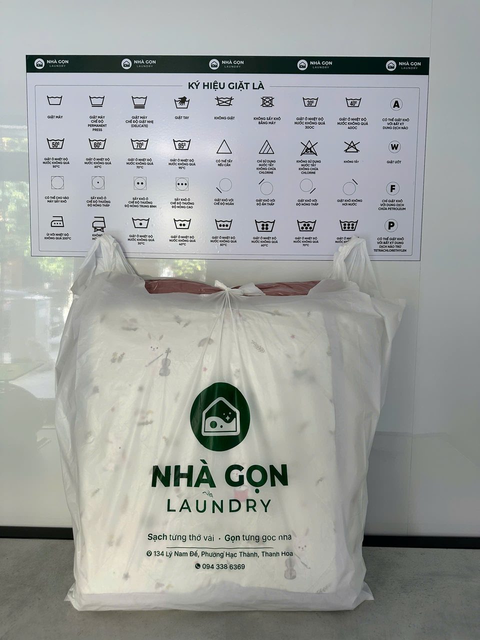 Túi đựng đồ thương hiệu Nhà Gọn — đồ giặt xong được đóng gói sạch sẽ